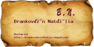 Brankován Natália névjegykártya